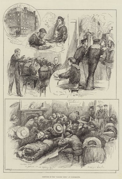 Bocetos en el Descanso de los Marineros, en Portsmouth de Henry Charles Seppings Wright